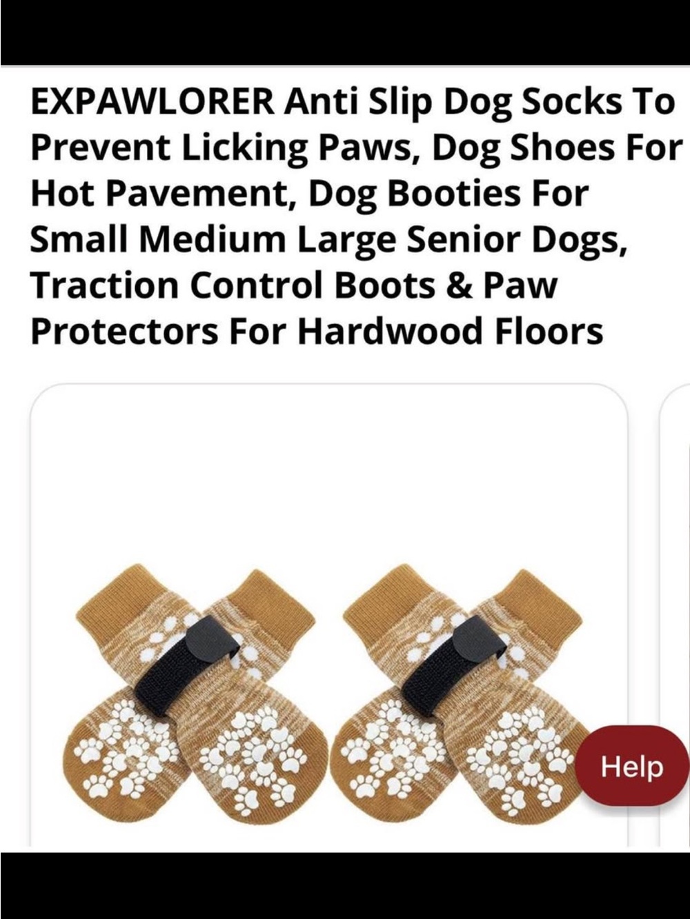 EXPAWLO RER Anti-Slip Dog Socks - Brown Paw Print (Set of 4)